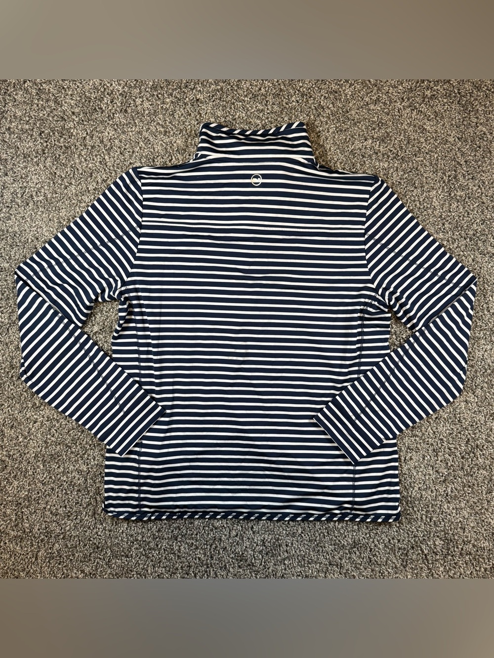 Vineyard Vines Notre Dame Women’s Large Navy & White Stripe Q-Zip Performance - Picture 3 of 11